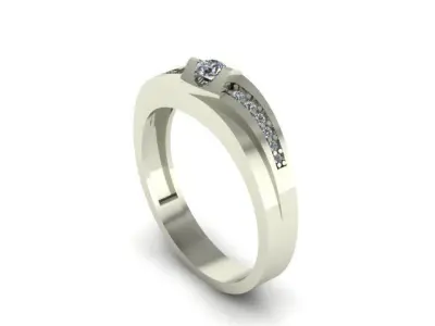 men ring for daimonds 3D print model