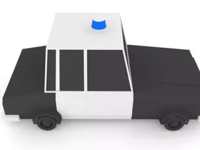 Police Car LOW POLY Low-poly 3D model