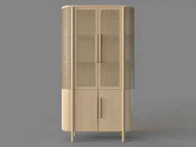 Fields Natural Storage Cabinet 3D model