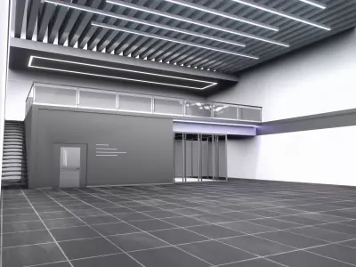 car STUDIO SCENE warehouse 3D  future futuristic 3D model