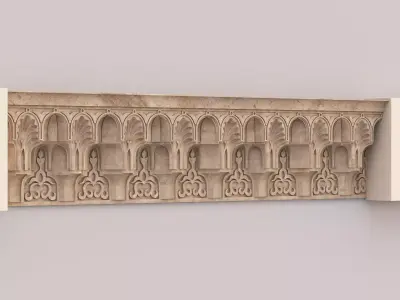 Classic Islamic Muqarnas Cornice 002 3D model
