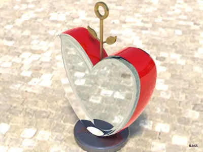 Hearts heart in shape of apple Free 3D model