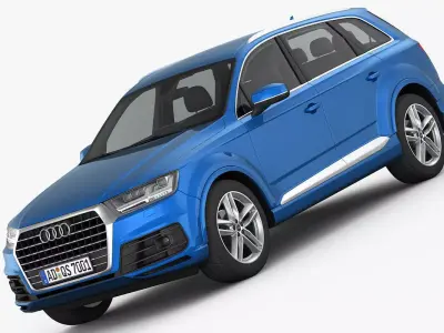 Audi Q7 S-Line 2016 detailed interior 3D model