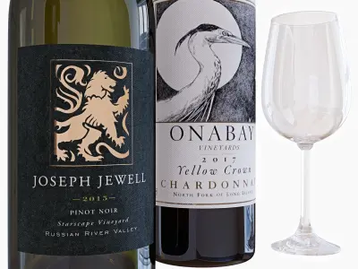 Wine bottle set 8 3D model