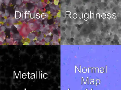 Realistic Purple Grape Cluster Model Low-poly 3D model