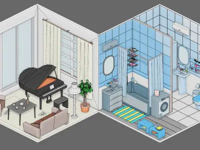 room 12 Low-poly 3D model