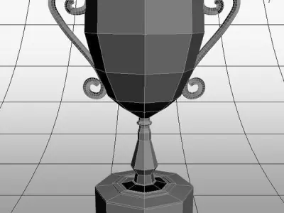 Champion golden trophy Low-poly 3D model