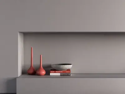 Decorated Wall with Fireplace - 7 3D model