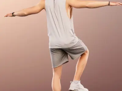 Scott 11991 - Athletic Man Making Sport  Low-poly 3D model