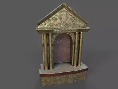 Church altarpiece Low-poly 3D model