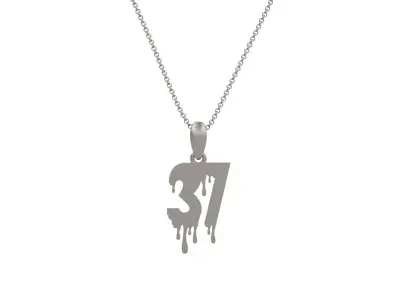 Model 1270 37 Bloody Terror Initial Number Pendant 3D print model