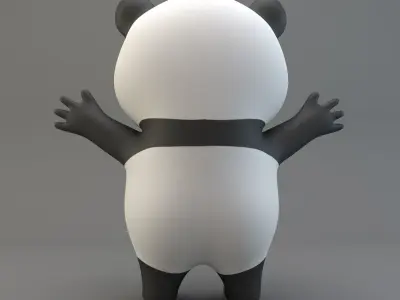 Cartoon Panda Low-poly 3D model
