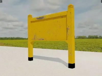 Railways station boards Low-poly 3D model