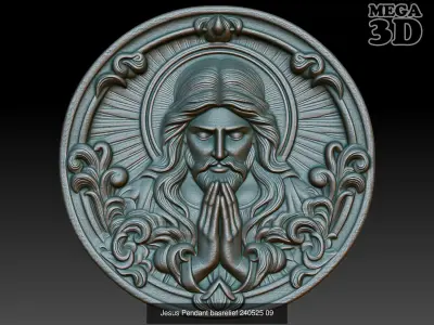 Jesus Pendant basrelief Pack 240525  3D Model Collection