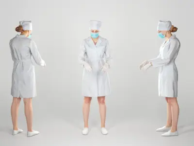 Surgical nurse ready for surgery 115 Low-poly 3D model
