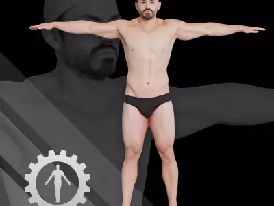 Male Scan - Victor T-pose Low-poly 3D model