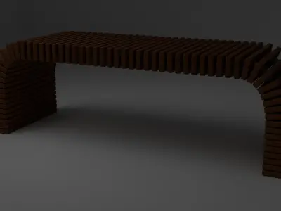 Wooden table 3D model shop