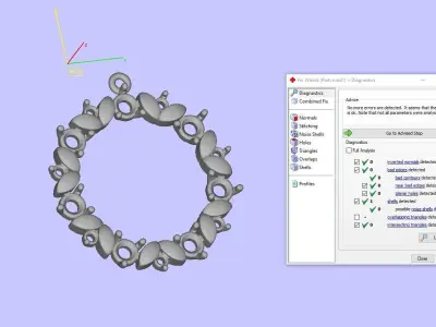 Pendant  circle with diamonds 3D print model