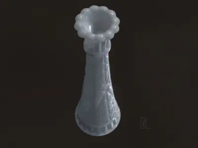 3D Printable Vintage Milk Glass Flower Vase 3D print model