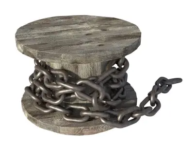 3D model Steel Chain and Spool 3D model
