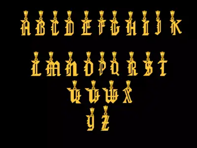 Luxury 3D Alphabet Pendant Collection 3D print model