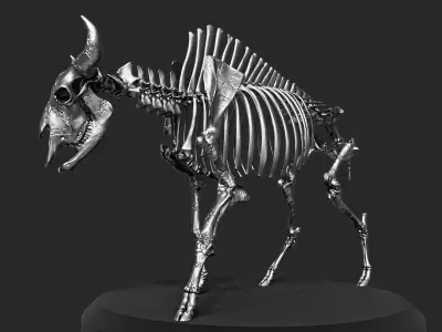 Bison Skeleton Concept Art Model 3D model