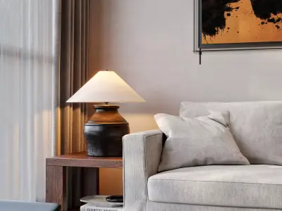 Modern Japandi Living Space 3D model