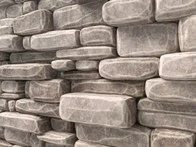 Brick rock stone decorative wall  3D model