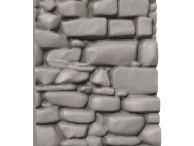 Ancient Battered Stone Wall Mesh 3D print model