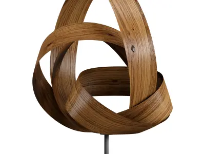 freestanding wooden sculpture Low-poly 3D model