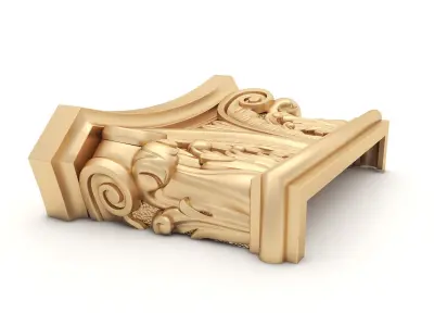 Corbel 8 golden ornate column 3D model