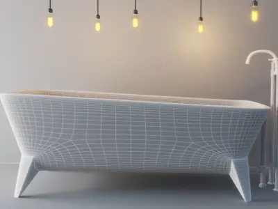 Luxury Bath Tub  Low-poly 3D model