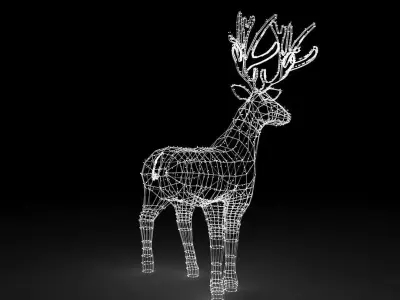 Christmas Decoration Out Door Led Lighted Deer 3D model