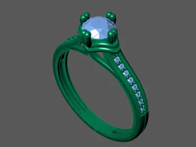 Womens Rings With Stone Ring Ready STL 3DM Models Rings women 3D print model get
