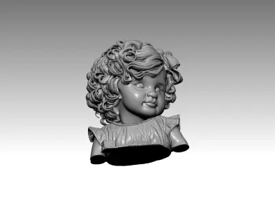 Girl Curly  Doll 3D print model