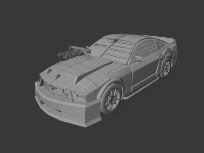 Death Race Car Low-poly 3D model