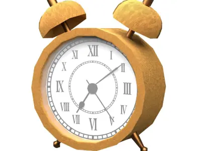 Golden Clocks Free low-poly 3D model