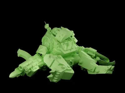 Dead Orc Nob With Rock Free 3D print model