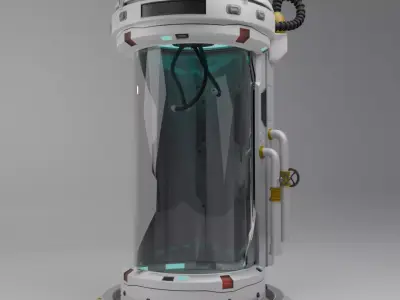 Sci Fi Cryo Containment Pod  Stasis Chamber  Game Ready 3D Asset 3D model