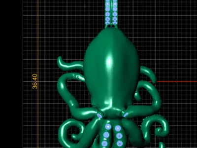 OCTUPUS OCEAN PENDANT 3D PRINTABLE MODLE  3D print model