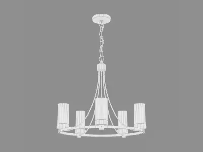 Devoe 5 - Light Wagon Wheel Chandelier 3D model