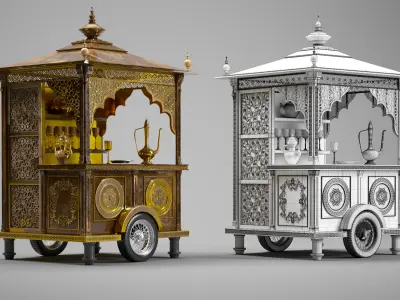 Ramadan Mobile Cart Low-poly 3D model