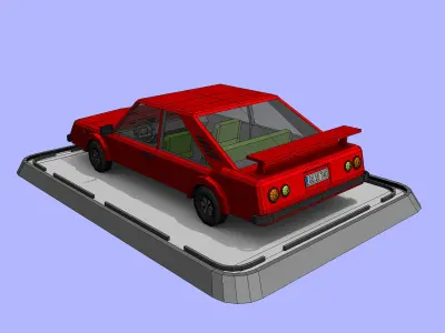 Cartoon Low Poly Sports Car Low-poly 3D model