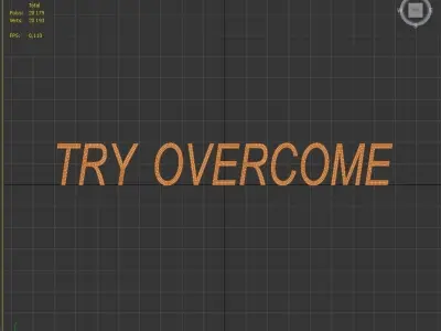 3 in 1 Emblem Badge Nameplate 3D Car Sticker Decal TRY OVERCOME 3D print model