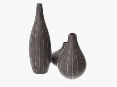 Three decorative vases 3D model