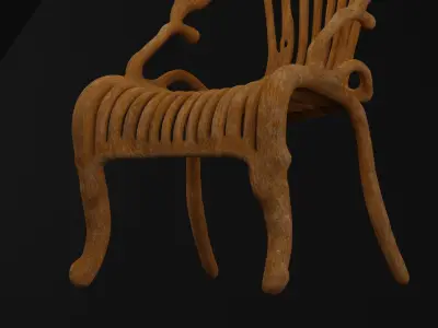 Wooden Tree Chair 3D model