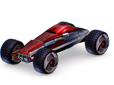 Cartoon Toy AR Racing Car 05 Low-poly 3D model