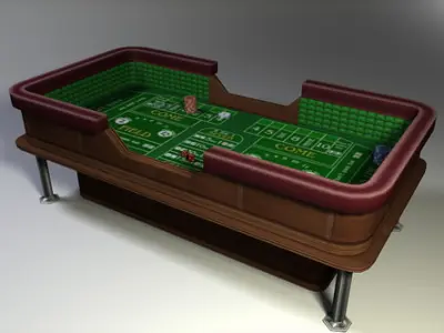 Craps Table Low Poly Low-poly 3D model