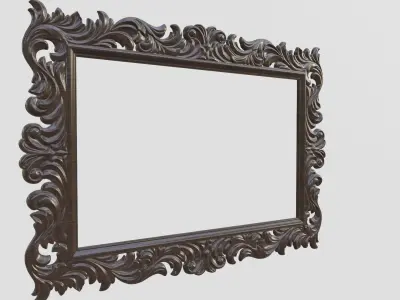 Wood Carved Frame 3D print model shop