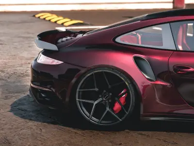 Porsche Turbo S Moshammer 2015 Low-poly 3D model